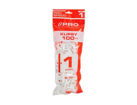 PRO SYSTEM POZIOMUJACY DO PŁYTEK PRO-SP600 , KLIPSY 1MM ( 100 SZTUK) PRO-SP602