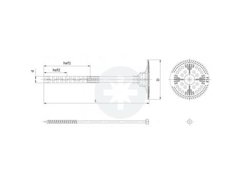 ŁĄCZNIKI DO MOCOWANIA TERMOIZOLACJI Z TRZPIENIEM METALOWY 10 X 280 MM  100 SZTUK - 2