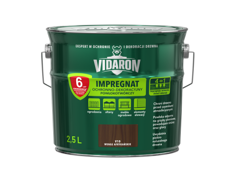 VIDARON Impregnat Ochronno-Dekoracyjny Powłokotwórczy 2,5l wenge afrykańskie V10