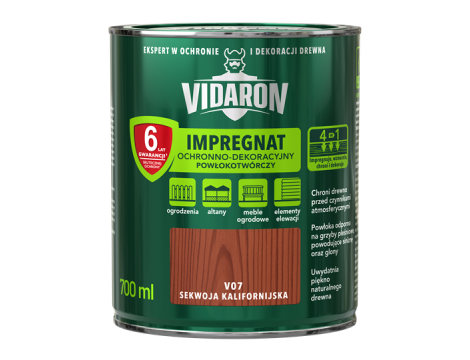 VIDARON Impregnat Ochronno-Dekoracyjny Powłokotwórczy 700ml sekwoja kalifornijska V07