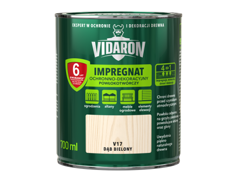 VIDARON Impregnat Ochronno-Dekoracyjny Powłokotwórczy 700ml dąb bielony V17