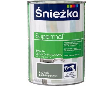 EMALIA OLEJNO FTALOWA ŚNIEŻKA SUPERMAL 0.2L POPIELATY ral 7023