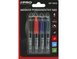 PRO MARKER PERNAMENTNY MIX BLISTER 4 SZTUKI  PRO-BL303