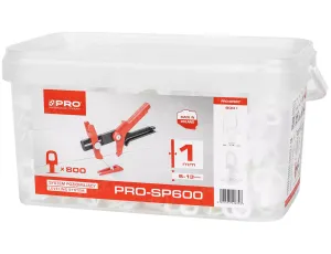 PRO SYSTEM POZIOMUJĄCY DO PŁYTEK PRO-SP600 1MM 800 SZTUK WIADRO PRO-SP607