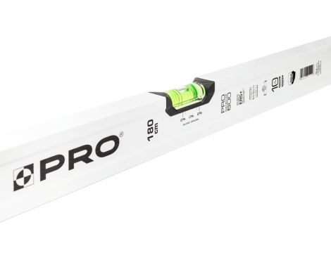 PRO POZIOMICA PRO 600 BIAŁA  Z LIBELLĄ 2%  SPADKU 180 CM  PRO-AB180