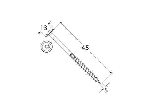 Wkręt ciesielski z łbem podkładkowym  DOMAX CT5X45 200SZT - 4