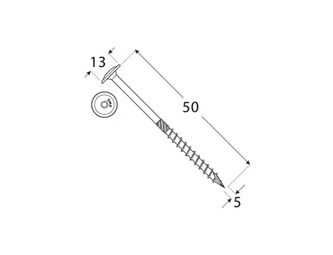 Wkręt ciesielski z łbem podkładkowym  DOMAX CT5X50 200SZT - 4