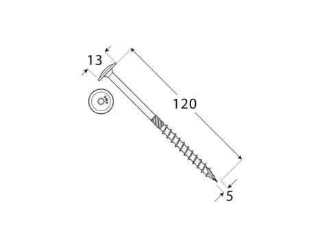 Wkręt ciesielski z łbem podkładkowym  DOMAX CT5X120 100SZT - 4