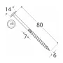 Wkręt ciesielski z łbem podkładkowym DOMAX CT6X80 100SZT - 5