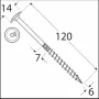 Wkręt ciesielski z łbem podkładkowym  DOMAX CT6X120 100SZT - 5
