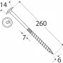 Wkręt ciesielski z łbem podkładkowym  DOMAX CT6X260 100SZT - 4