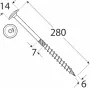 Wkręt ciesielski z łbem podkładkowym  DOMAX CT6X280 50SZT - 4