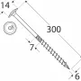 Wkręt ciesielski z łbem podkładkowym  DOMAX CT6X300 50SZT - 4