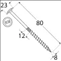 Wkręt ciesielski z łbem podkładkowym  DOMAX CT8X80 50SZT - 5