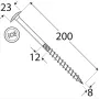 Wkręt ciesielski z łbem podkładkowym  DOMAX CT8X200 50SZT - 4