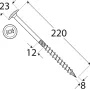 Wkręt ciesielski z łbem podkładkowym  DOMAX CT8X220 50SZT - 4