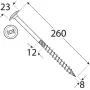 Wkręt ciesielski z łbem podkładkowym  DOMAX CT8X260 50SZT - 4