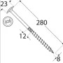 Wkręt ciesielski z łbem podkładkowym  DOMAX CT8X280 50SZT - 4