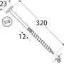 Wkręt ciesielski z łbem podkładkowym  DOMAX CT8X320 50SZT - 4