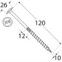 Wkręt ciesielski z łbem podkładkowym  DOMAX CT10X120 50SZT - 5