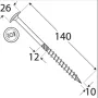 Wkręt ciesielski z łbem podkładkowym  DOMAX CT10X160 50SZT - 5