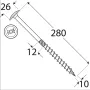 Wkręt ciesielski z łbem podkładkowym  DOMAX CT10X280 25SZT - 5