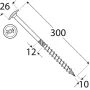 Wkręt ciesielski z łbem podkładkowym  DOMAX CT10X300 25SZT - 5