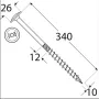 Wkręt ciesielski z łbem podkładkowym  DOMAX CT10X340 25SZT - 5