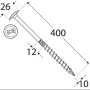 Wkręt ciesielski z łbem podkładkowym  DOMAX CT10X400 25SZT - 5