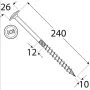 Wkręt ciesielski z łbem podkładkowym  DOMAX CT10X240 25SZT - 5