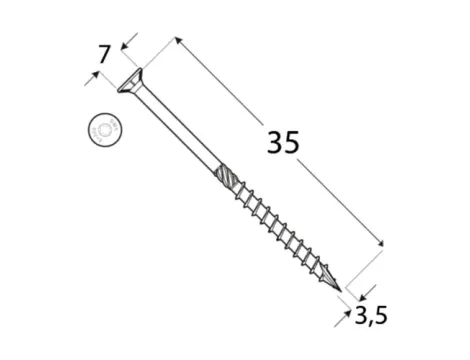 Wkręt ciesielski stożkowy DOMAX CS3,5X35 200SZT - 5