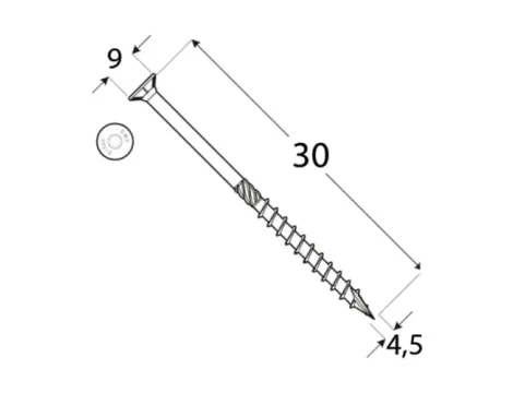 Wkręt ciesielski stożkowy DOMAX CS4,5X30 200SZT - 5