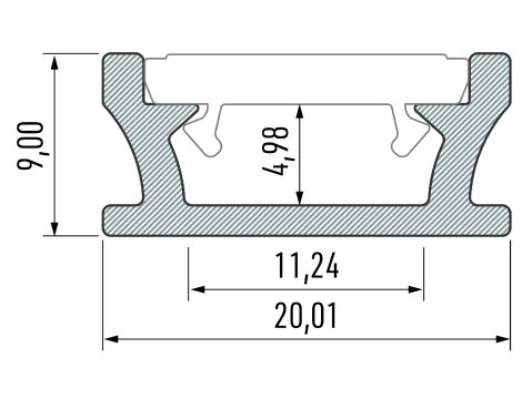 Profil LED wpuszczany "TERRA" PODŁOGOWY 2m - 2