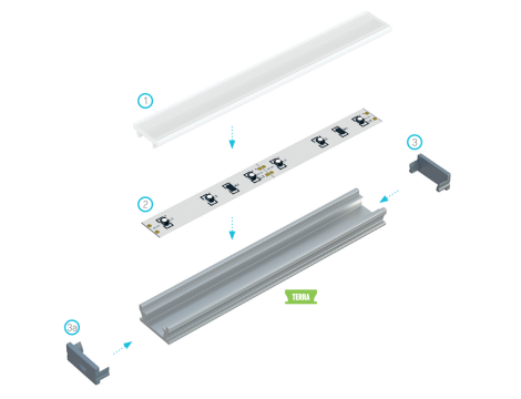 Profil LED wpuszczany "TERRA" PODŁOGOWY 2m - 5