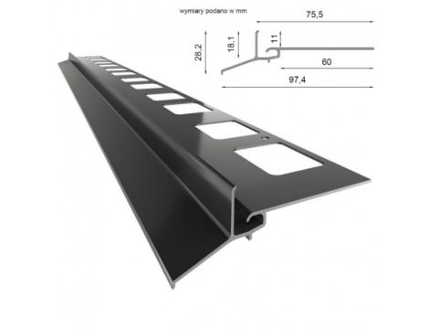 Profil okapowy K102 - do posadzek z płytek ceramicznych (system optimal)