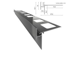 Profil okapowy K35 - do posadzek z płytek ceramicznych (system pro)